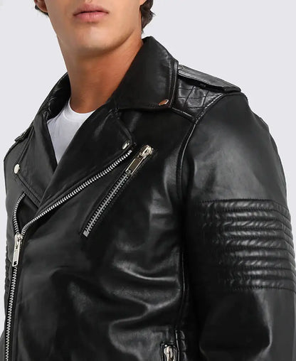 Men’s Black Biker Leather Jacket