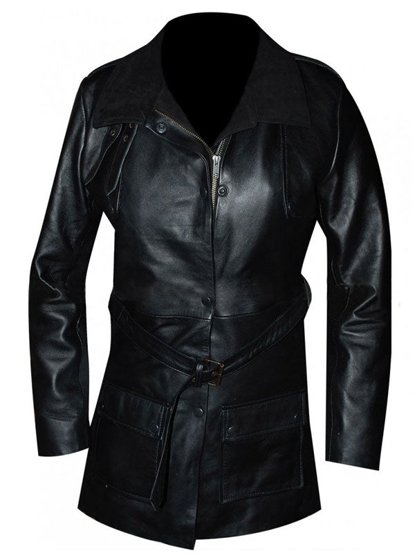 Men's Glitzy Black Leather Biker Jacket