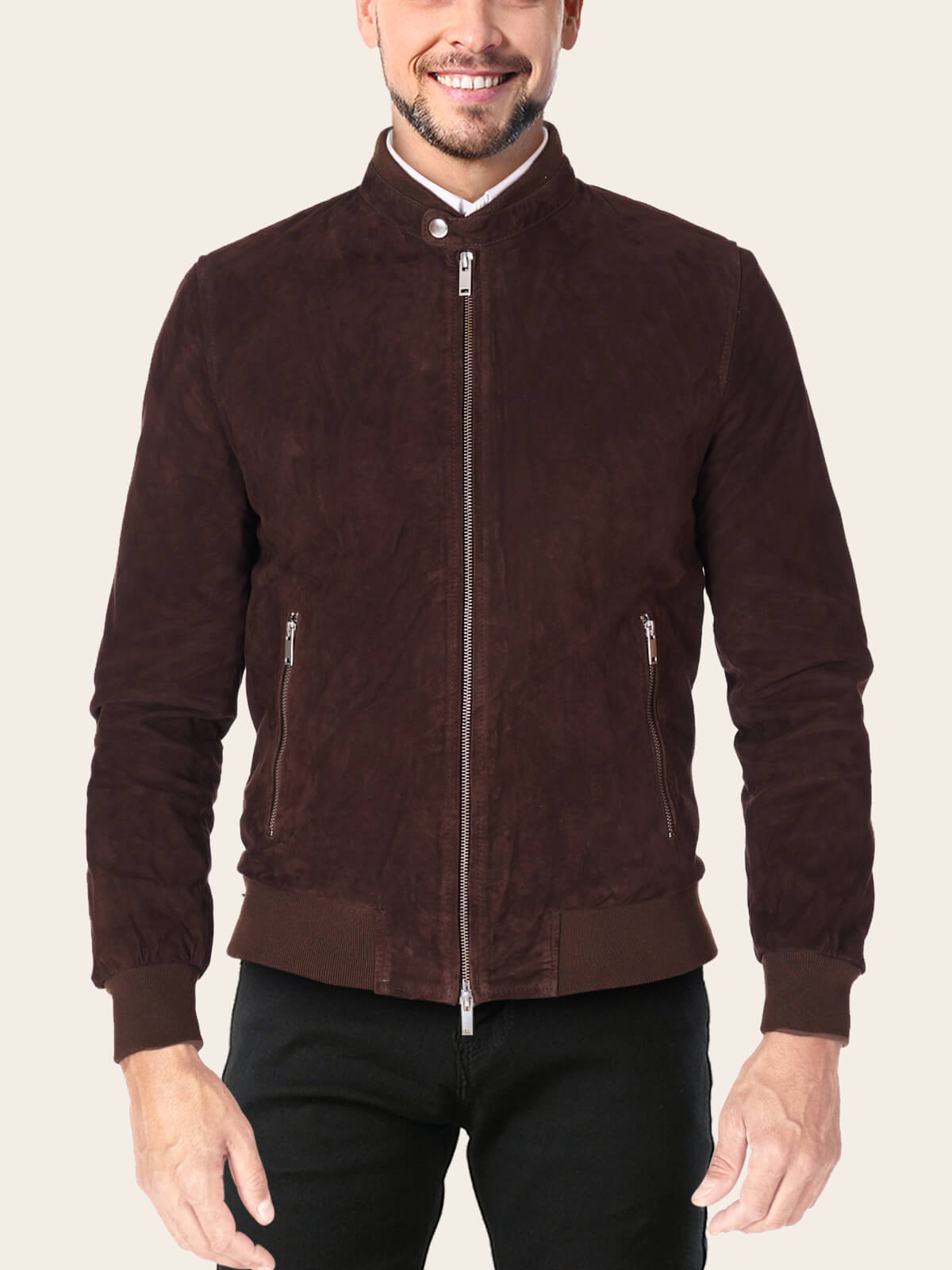 Mens Brown Cotton Jacket - Frozva