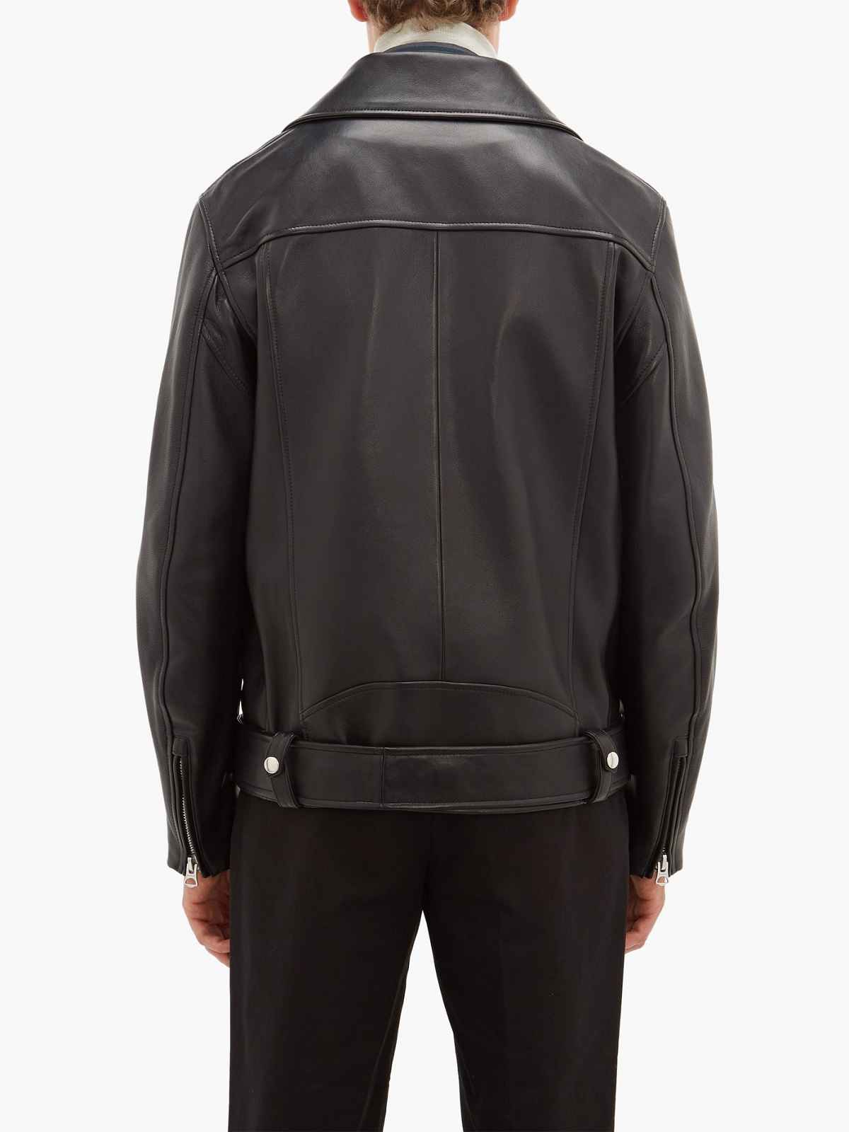 Men Classic Black Biker Leather Jacket - Frozva.com