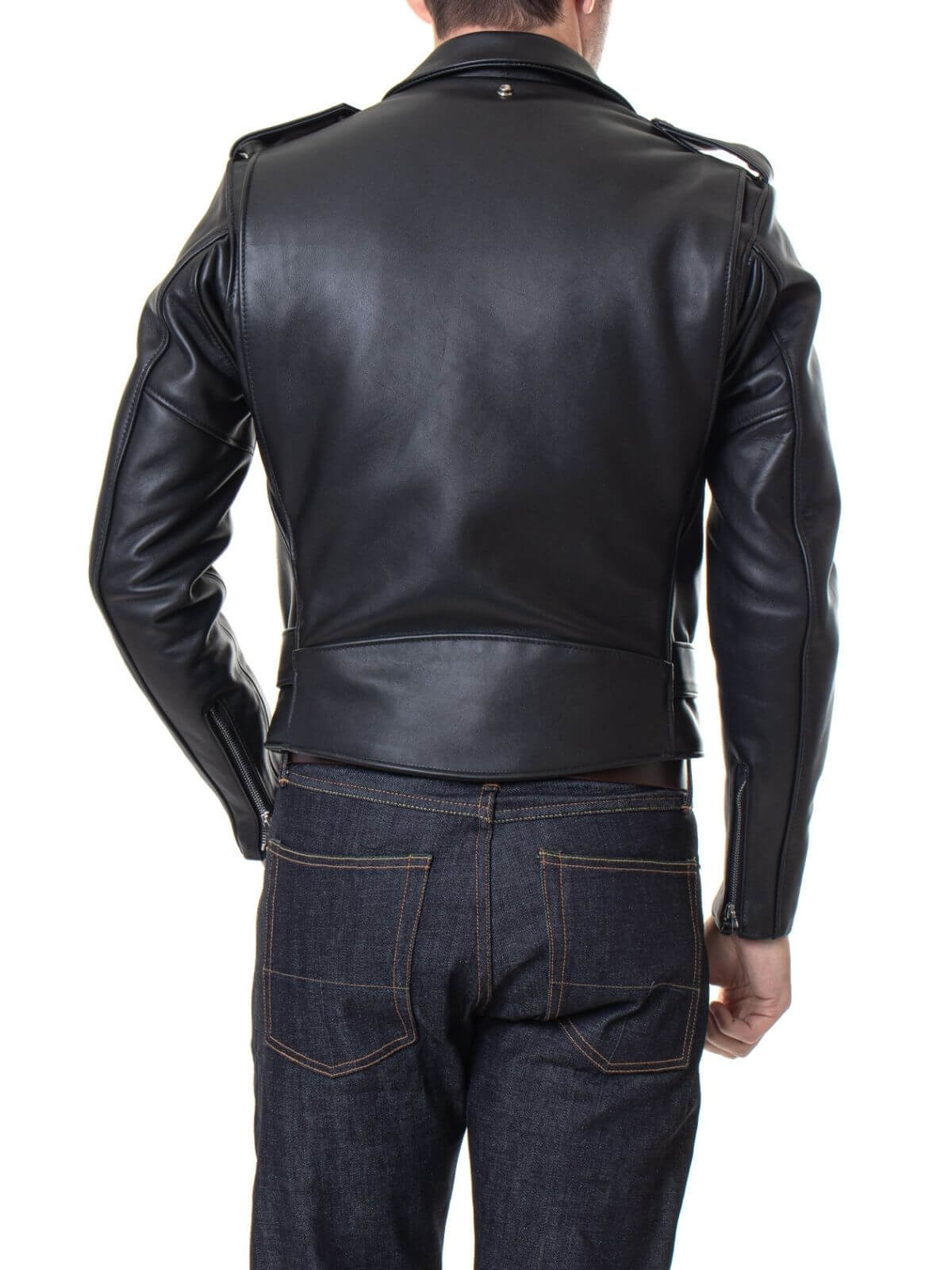 Classic Genuine Leather Asymmetrical Motorcycle Jacket