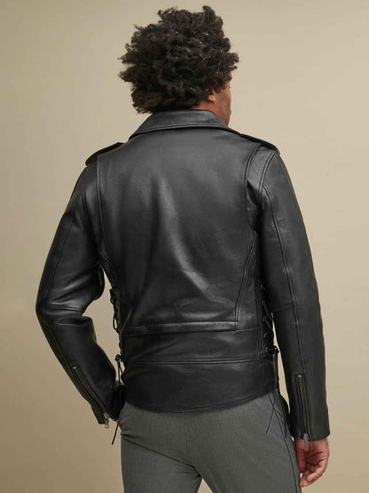 Classic Men’s Black Leather Rider Jacket