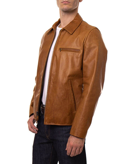 Dark Brown Mens Motercycle Leather Jacket