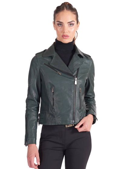 Biker Green Double Functional Zipper Jacket