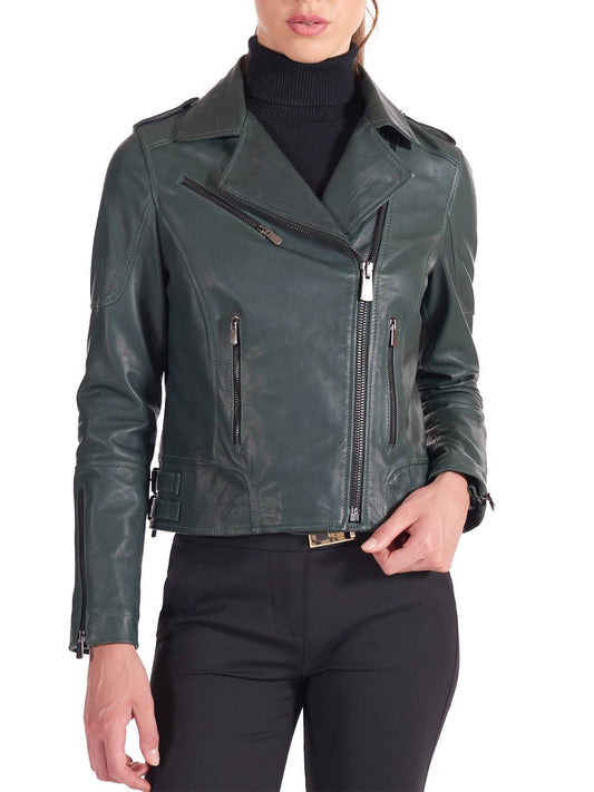 Biker Green Double Functional Zipper Jacket