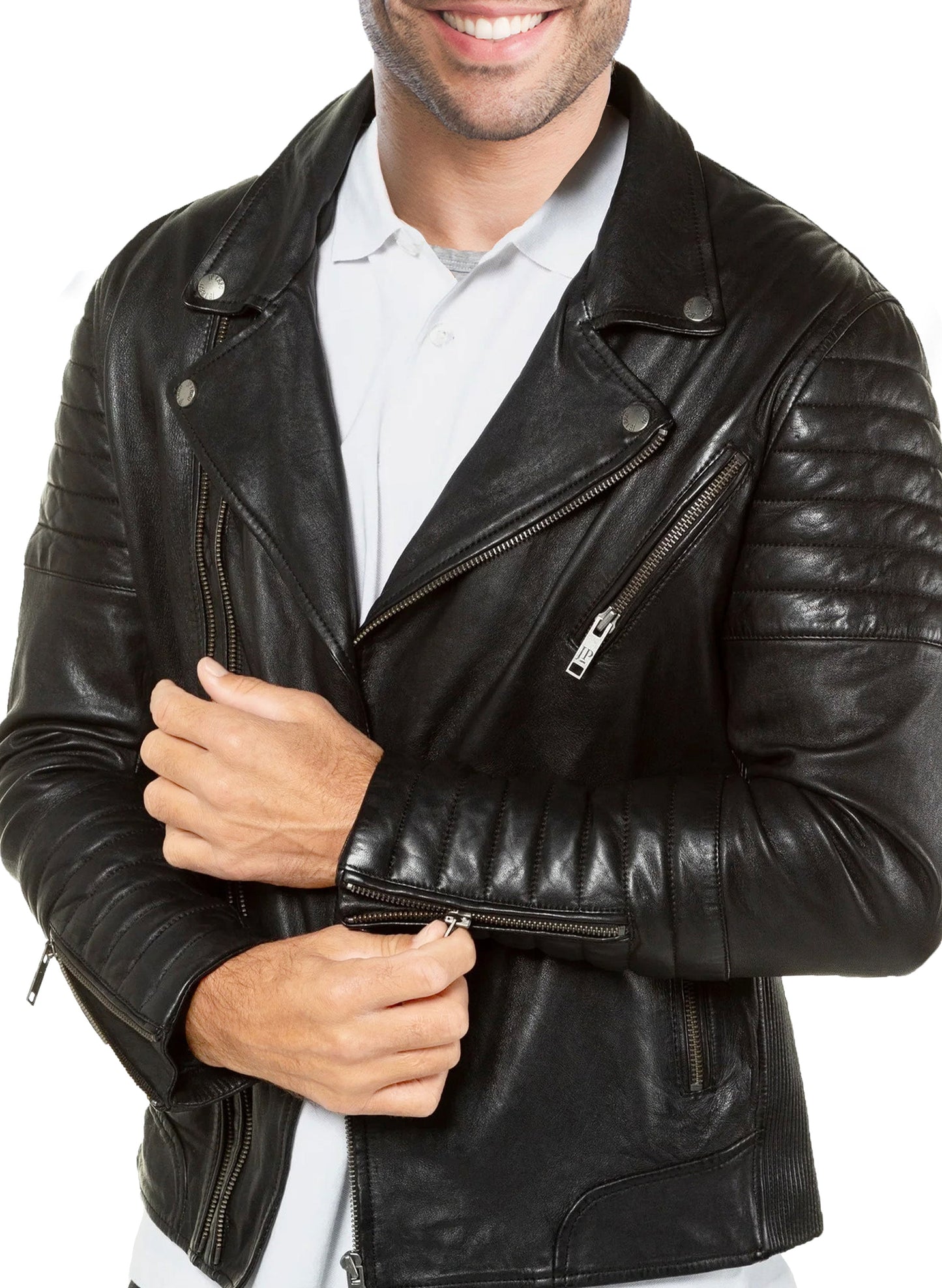 Mens Real Leather Biker Black Jacket – Frozva