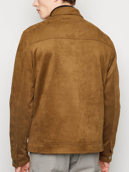 Mens Brown Suedette Jacket