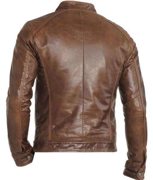 Chocolate Brown Mens Moto Jacket