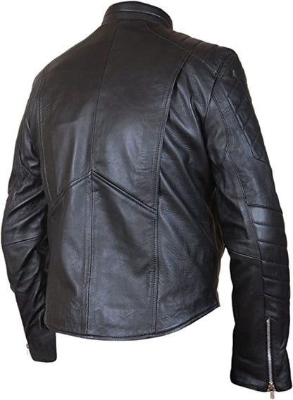 Punisher Skull Black Biker Leather Jacket