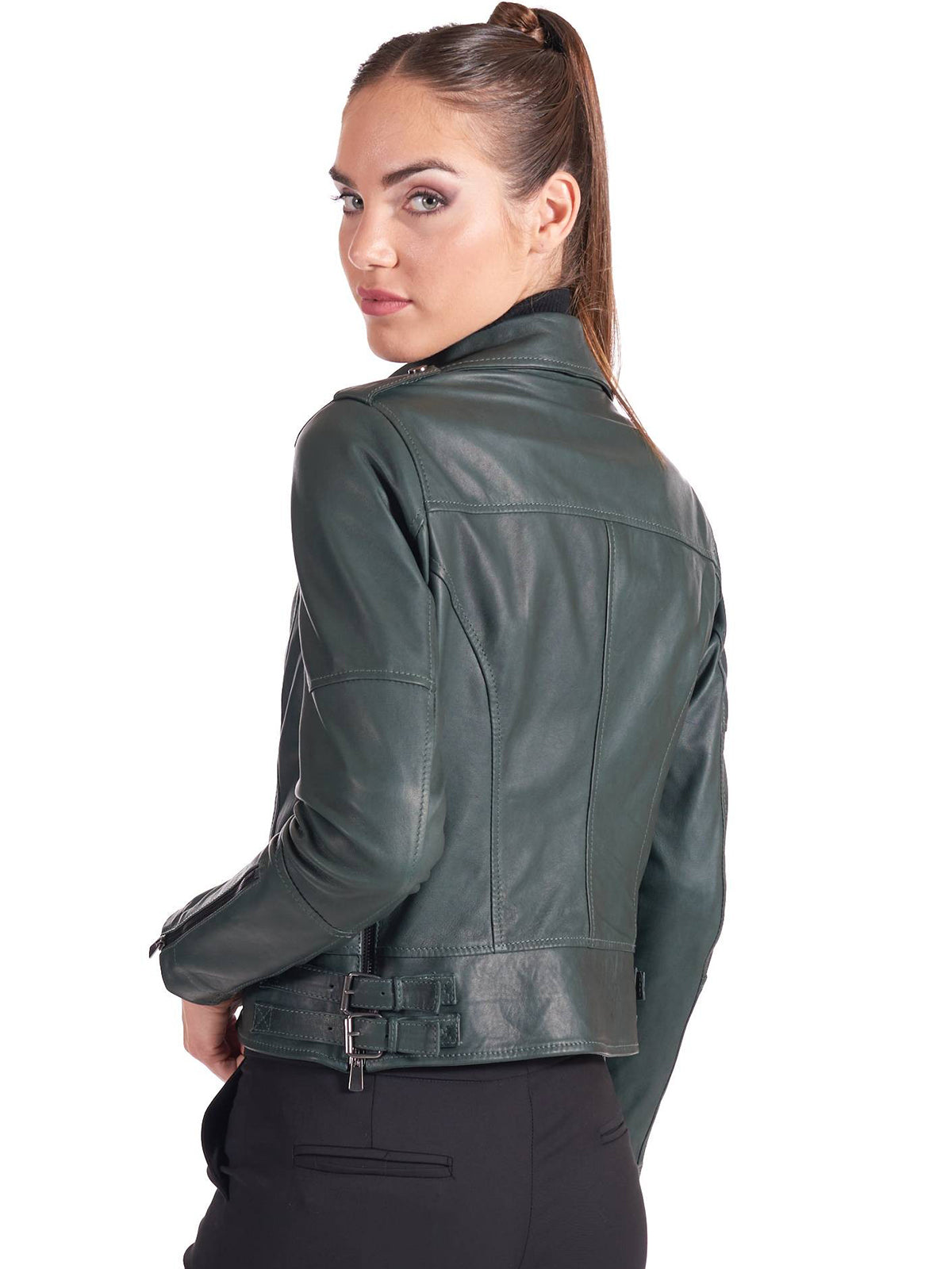 Biker Green Double Functional Zipper Jacket