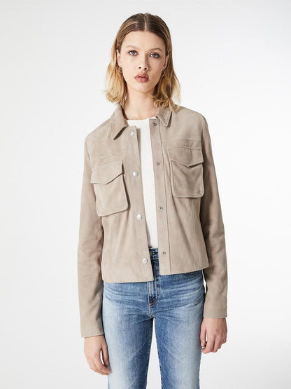 Women Grey Button Closer Cotton Jacket - Frozva.com