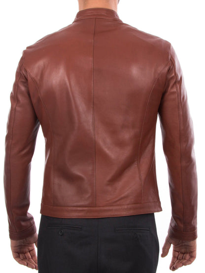 Italian handmade fit Men leather jacket