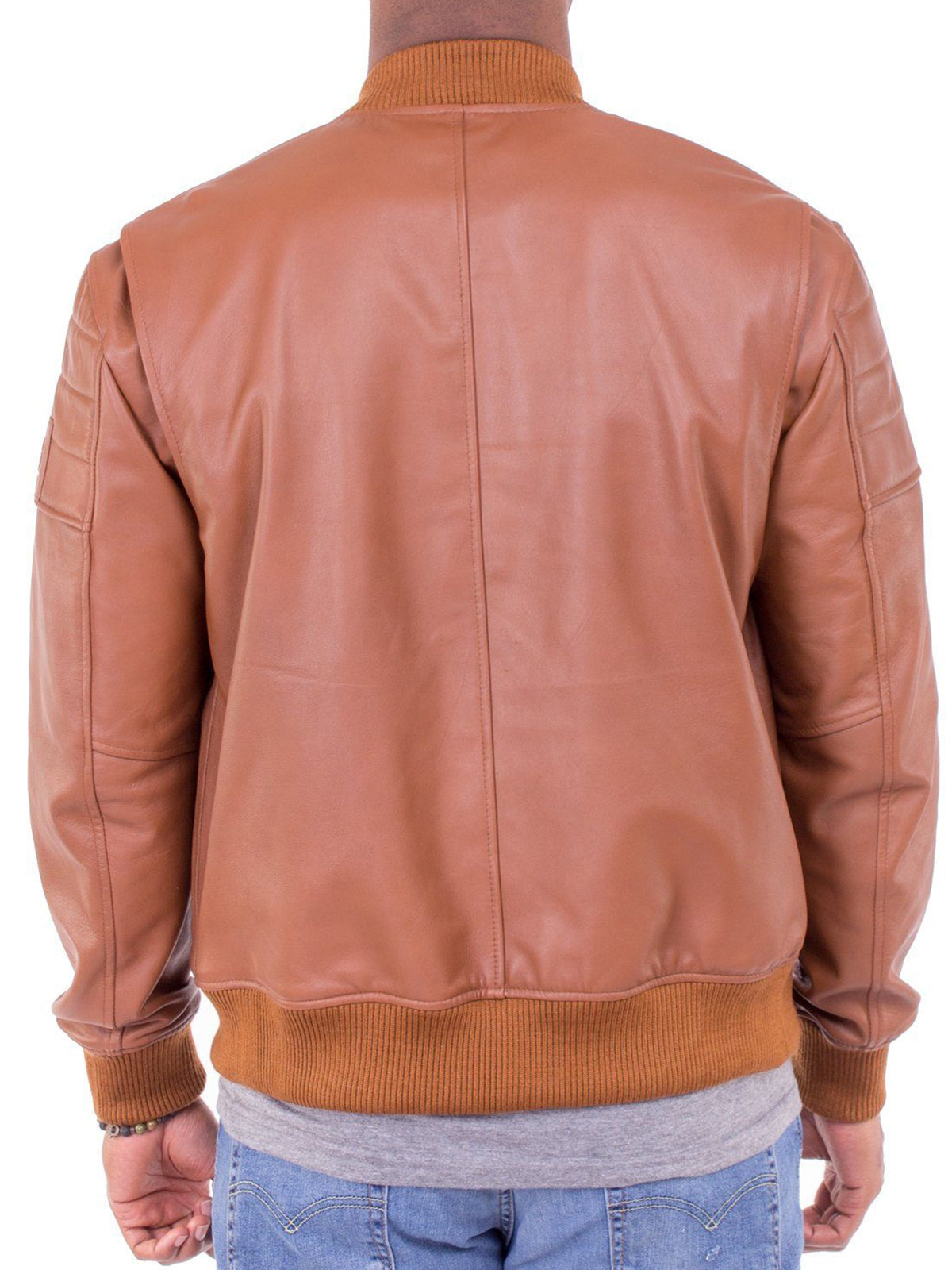 Mens Biker Bomber Genuine Leather Jacket