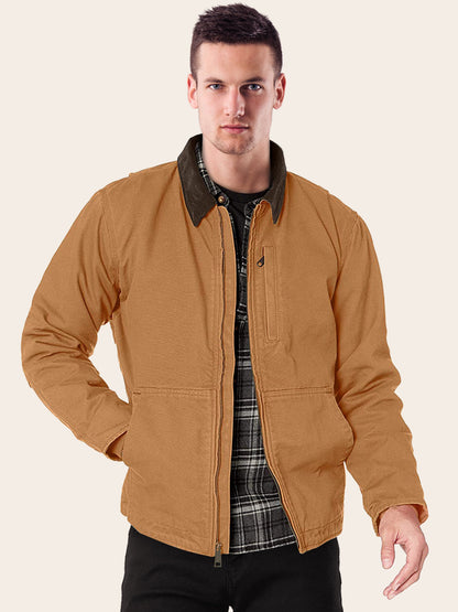 Lavish Brown Cotton Jacket For Men