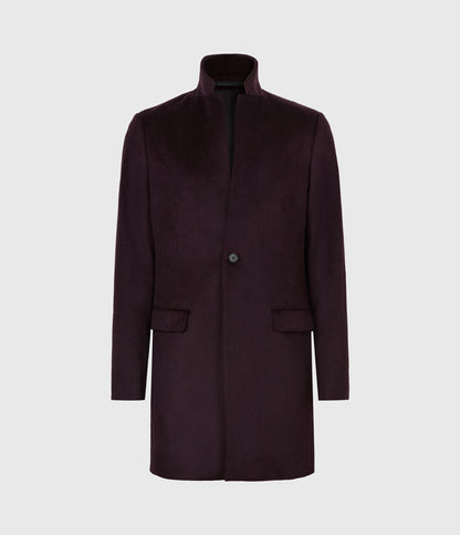 Wool Black Long Coat for Men