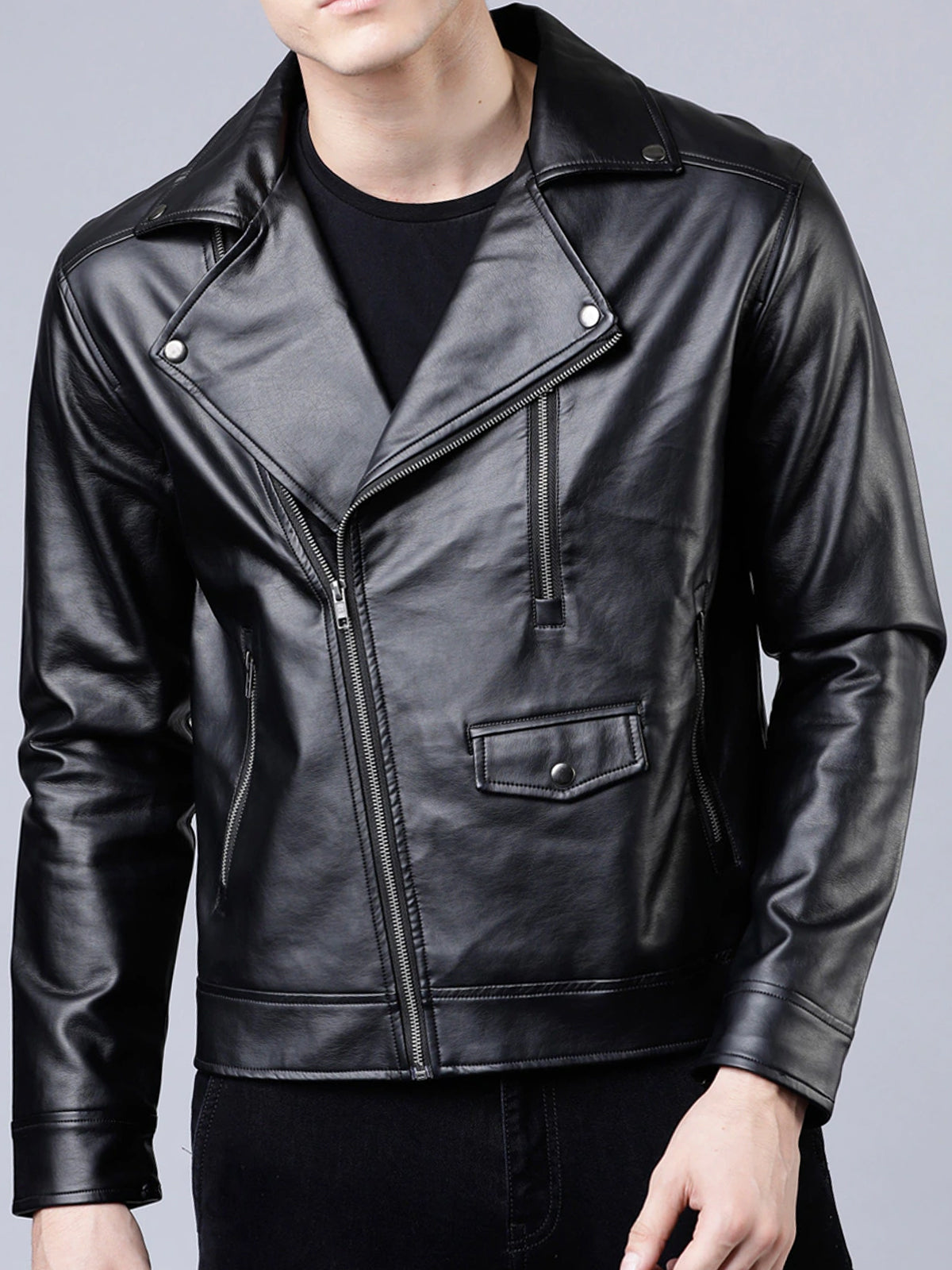 Men Black Stylish Leather Jacket