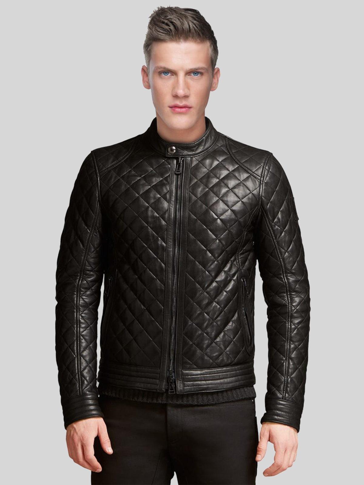 Black Men Sturrock Leather Jacket