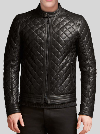 Black Men Sturrock Leather Jacket