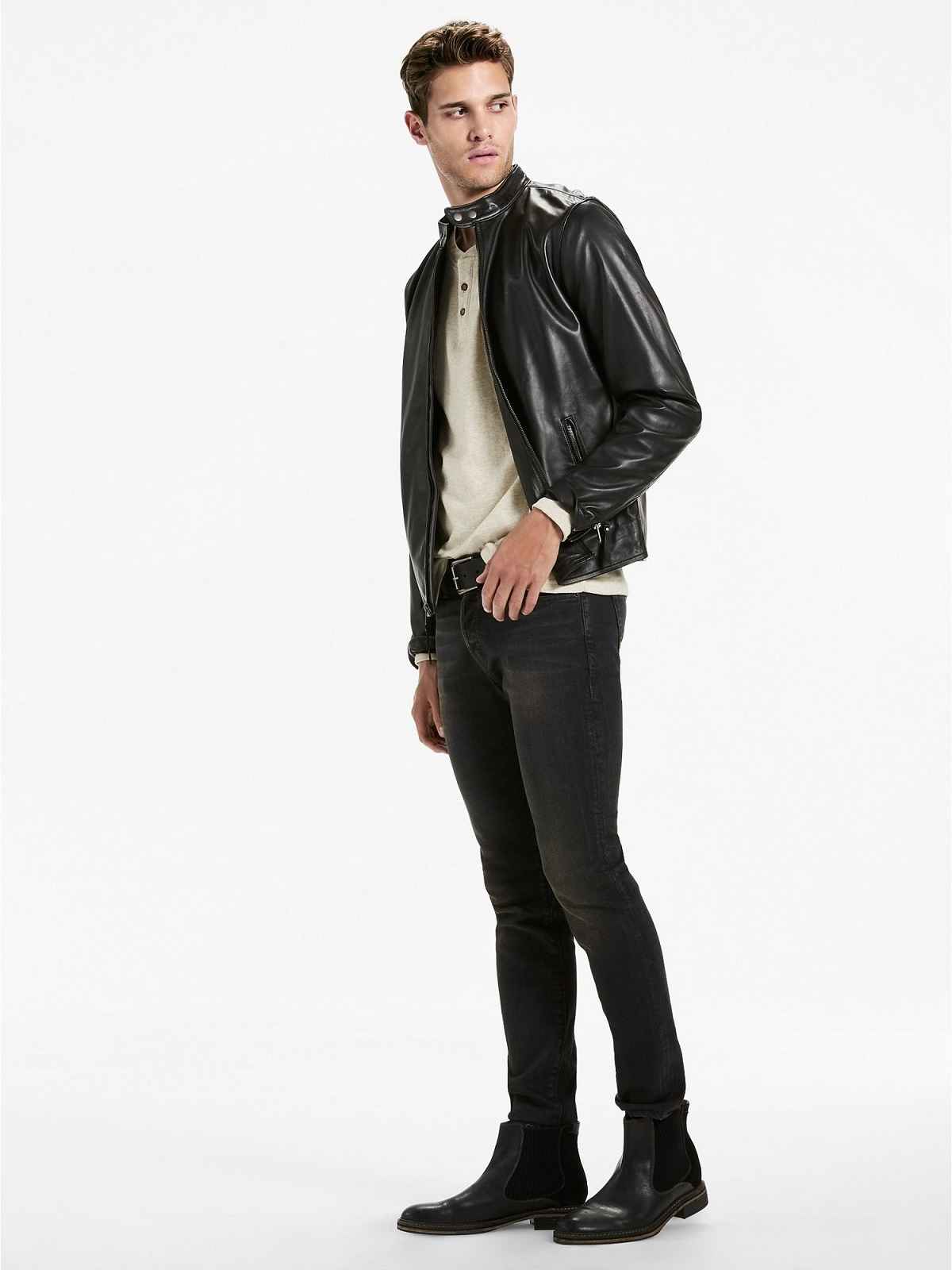 Men Black Vintage Biker Jacket – Frozva