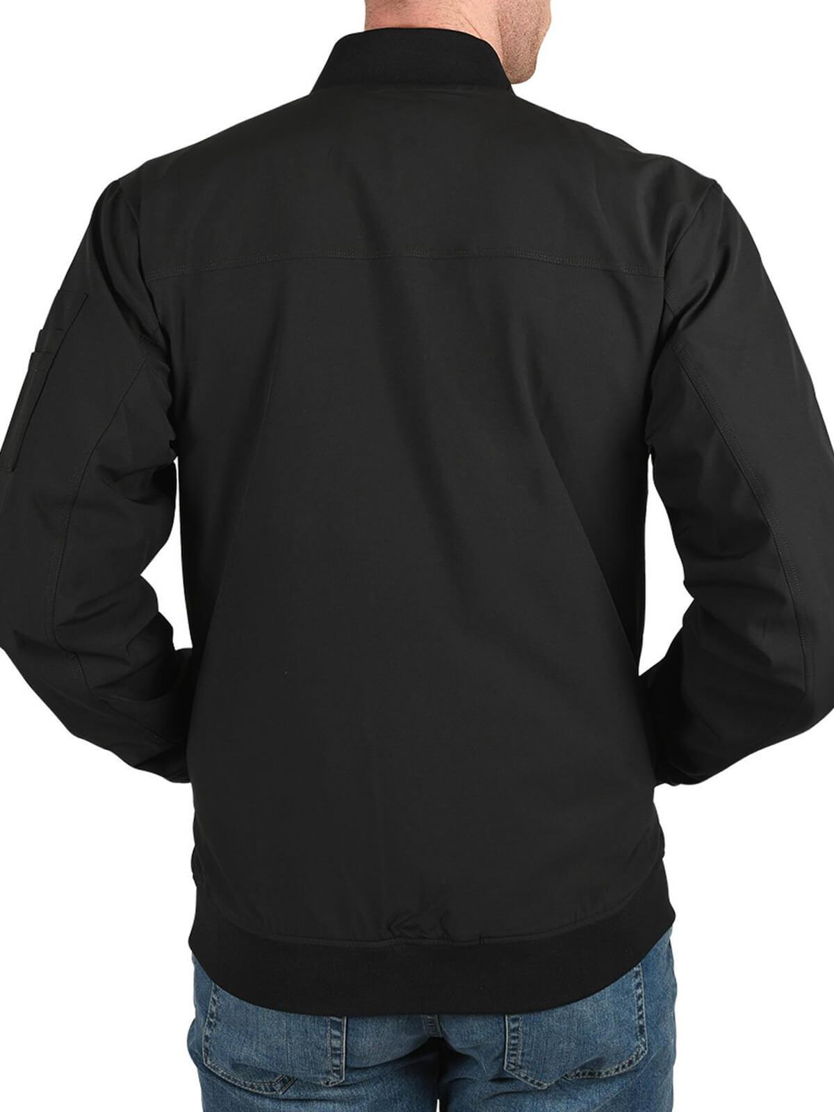 Men Water Resistant Black Bomber Biker Jacket