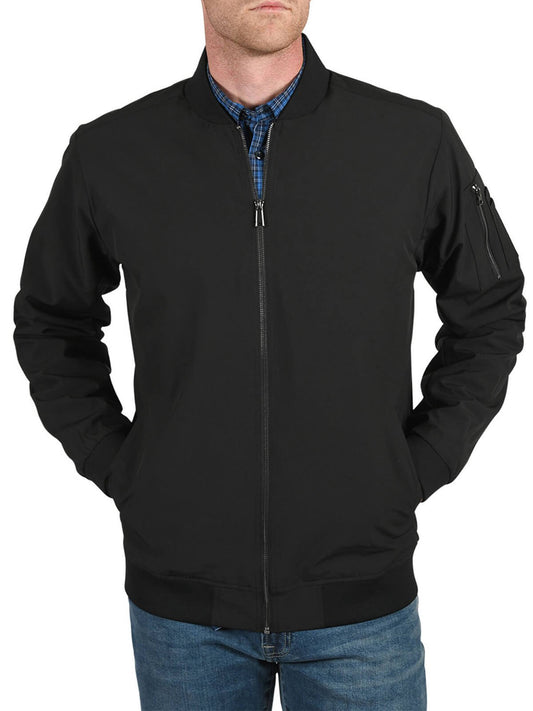 Men Water Resistant Black Bomber Biker Jacket