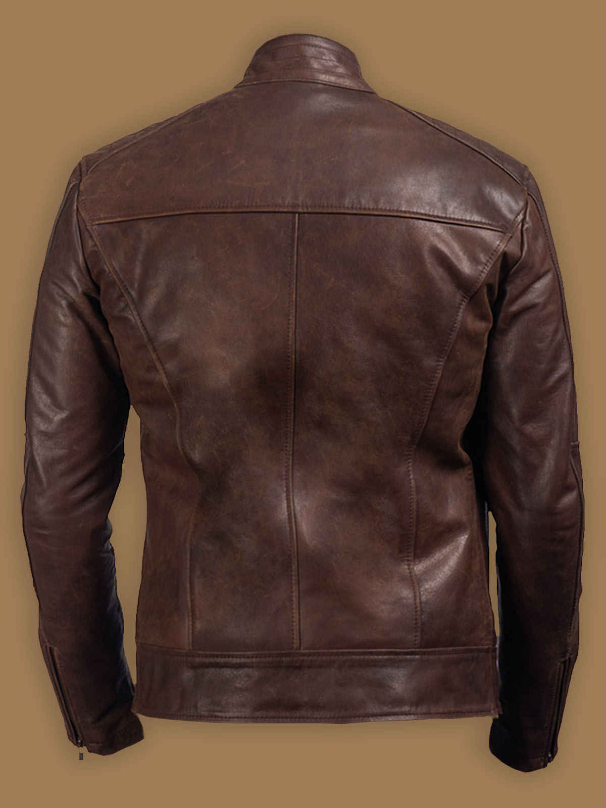 Men Polish Biker Brown Leather Jacket – Frozva