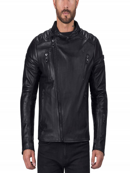 Men Cafe Racer Premium Leather Jacket - Frozva.com