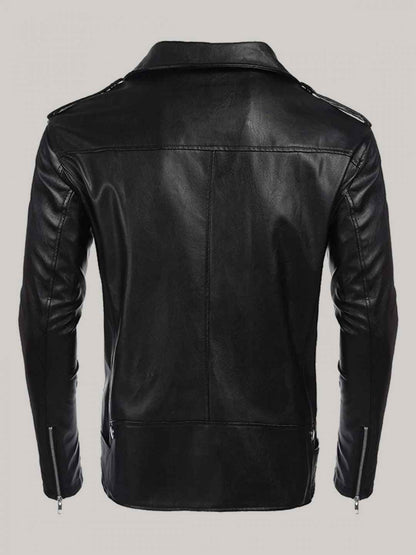 Mens Biker Black Stylish Jacket - Frozva