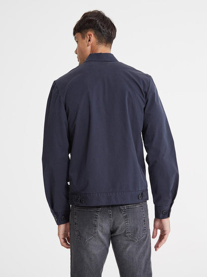 Men Night Blue Cotton Jacket - Frozva