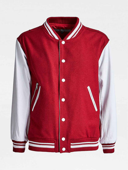 Men Red & White Rib Jacket