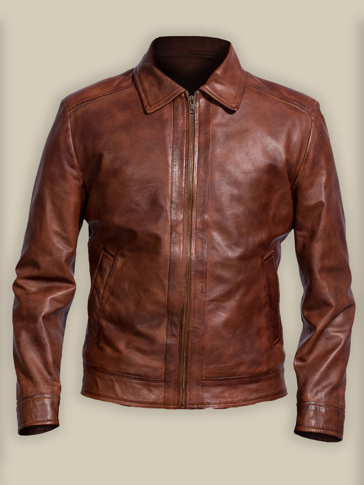 Men Reddish Brown Leather Jacket – Frozva