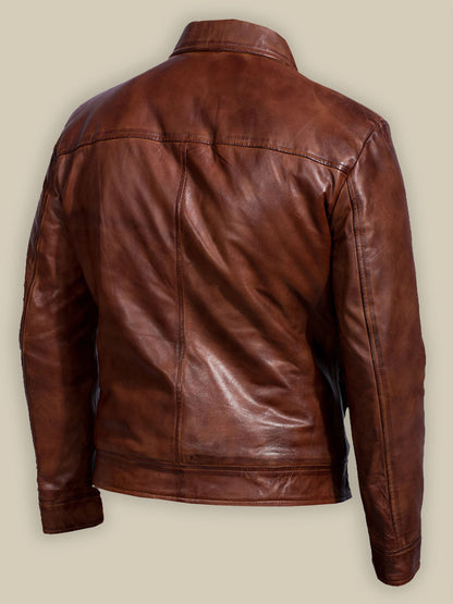 Men Reddish Brown Leather Jacket – Frozva