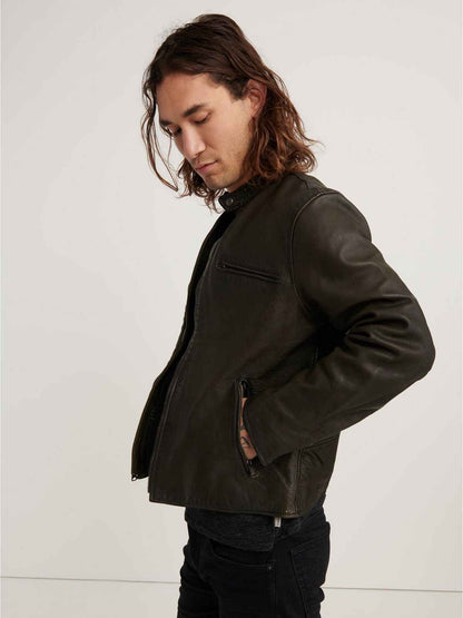 Men Short Black Leather Jacket – Frozva