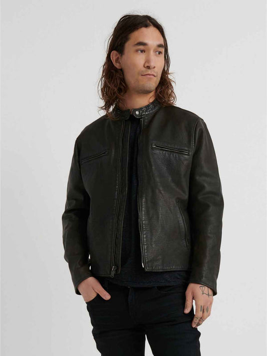 Men Short Black Leather Jacket – Frozva