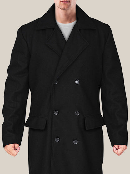 Men's Black Wool Coat