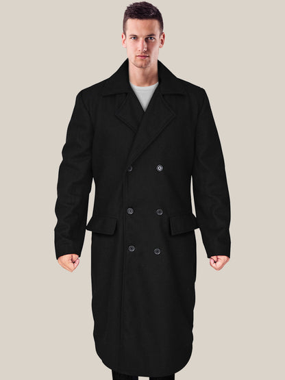 Men's Black Wool Coat