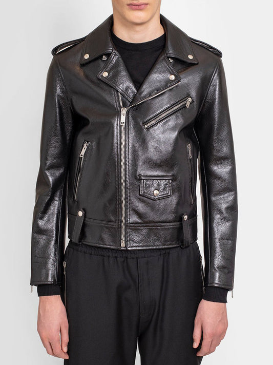 Bustling Metropolis Men’s Black Leather Jacket