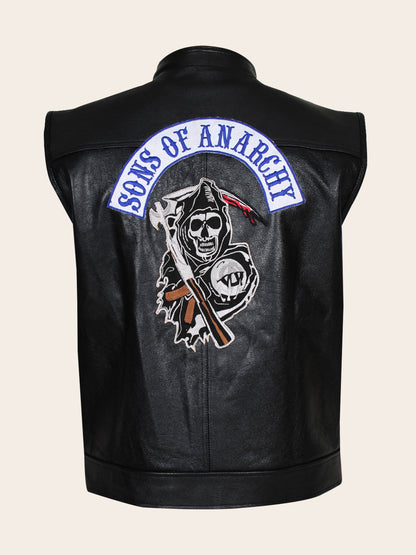 Black Men's Daredevil Leather Biker Vest