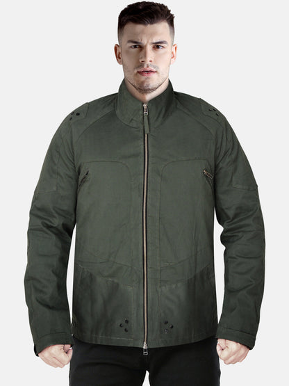 Men's Dashing Military Green Cotton Bomber Jacket