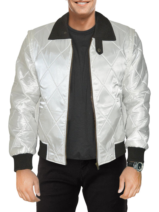 Men's Exclusive White Scorpion Satin Jacket