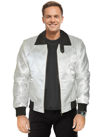 Men's Exclusive White Scorpion Satin Jacket