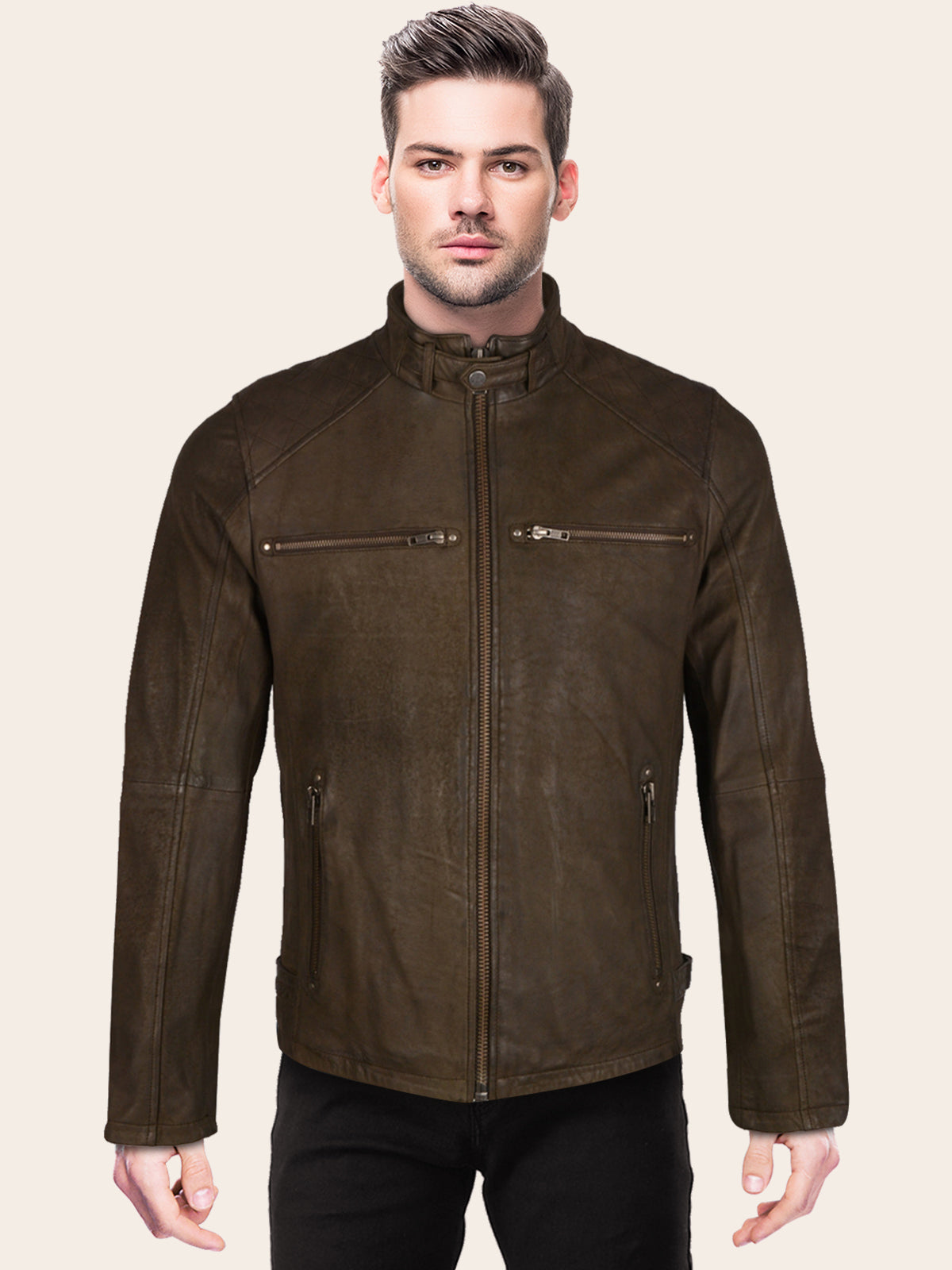 Men's Hamish Brown Leather Jacket