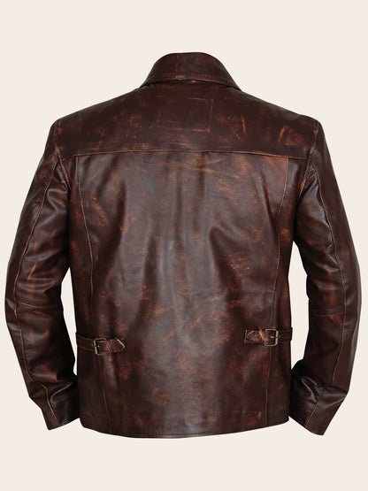 Men's Impressive Buffed Brown Leather Jacket