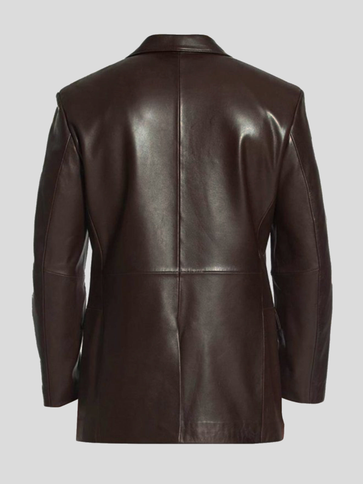 Breasted Brown Leather Blazer Coat – Frozva