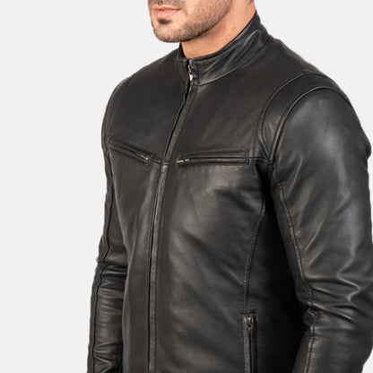 Premium Ionic Black Leather Jacket