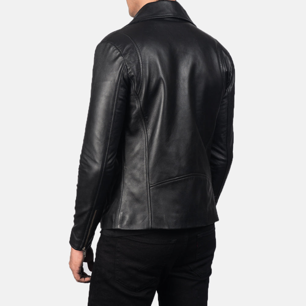 Men Black Leather Biker Jacket