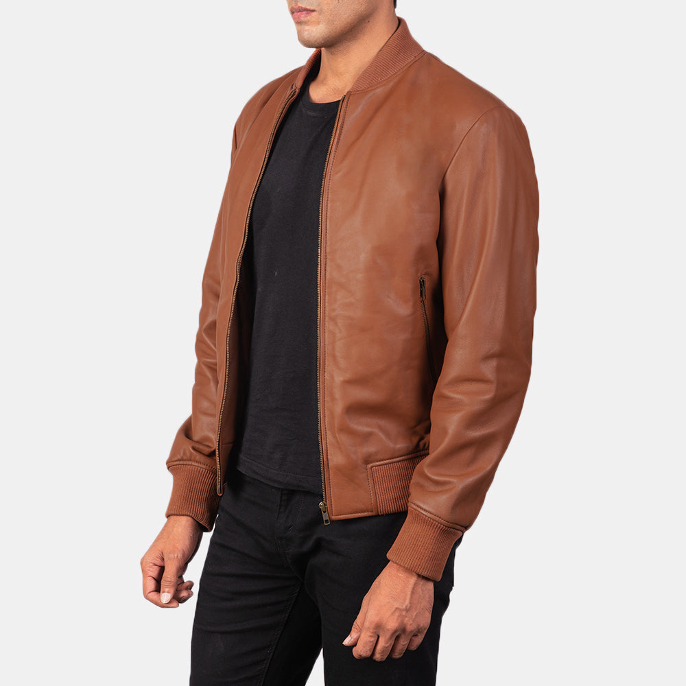 Shane Brown Leather Bomber Jacket