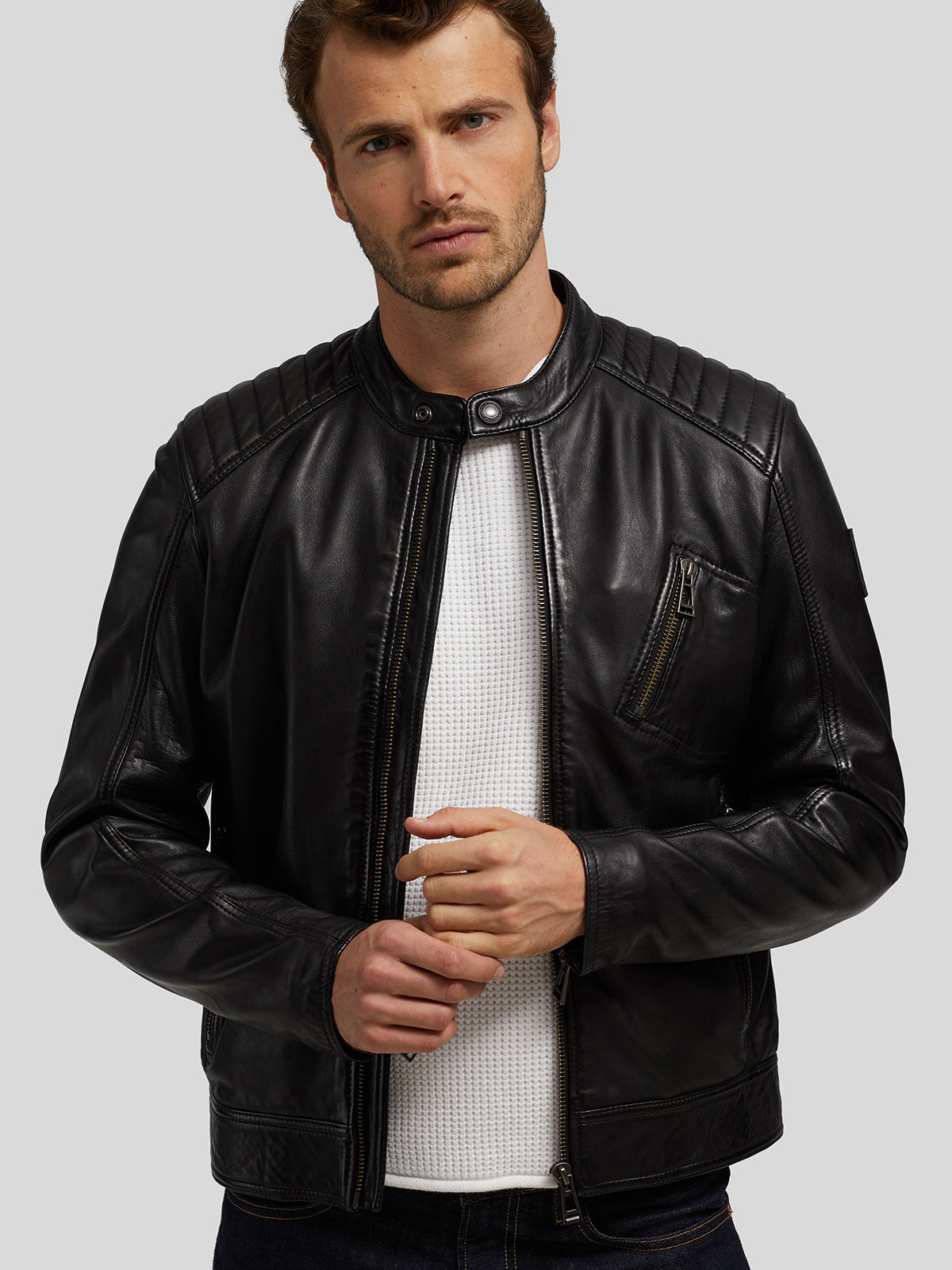 Mens Black Stylish Biker Jacket