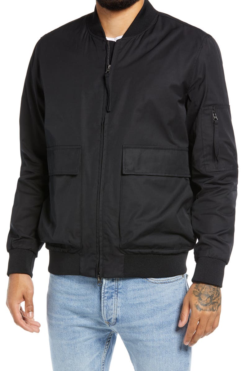 Mens Black Wilt Bomber Cotton Jacket