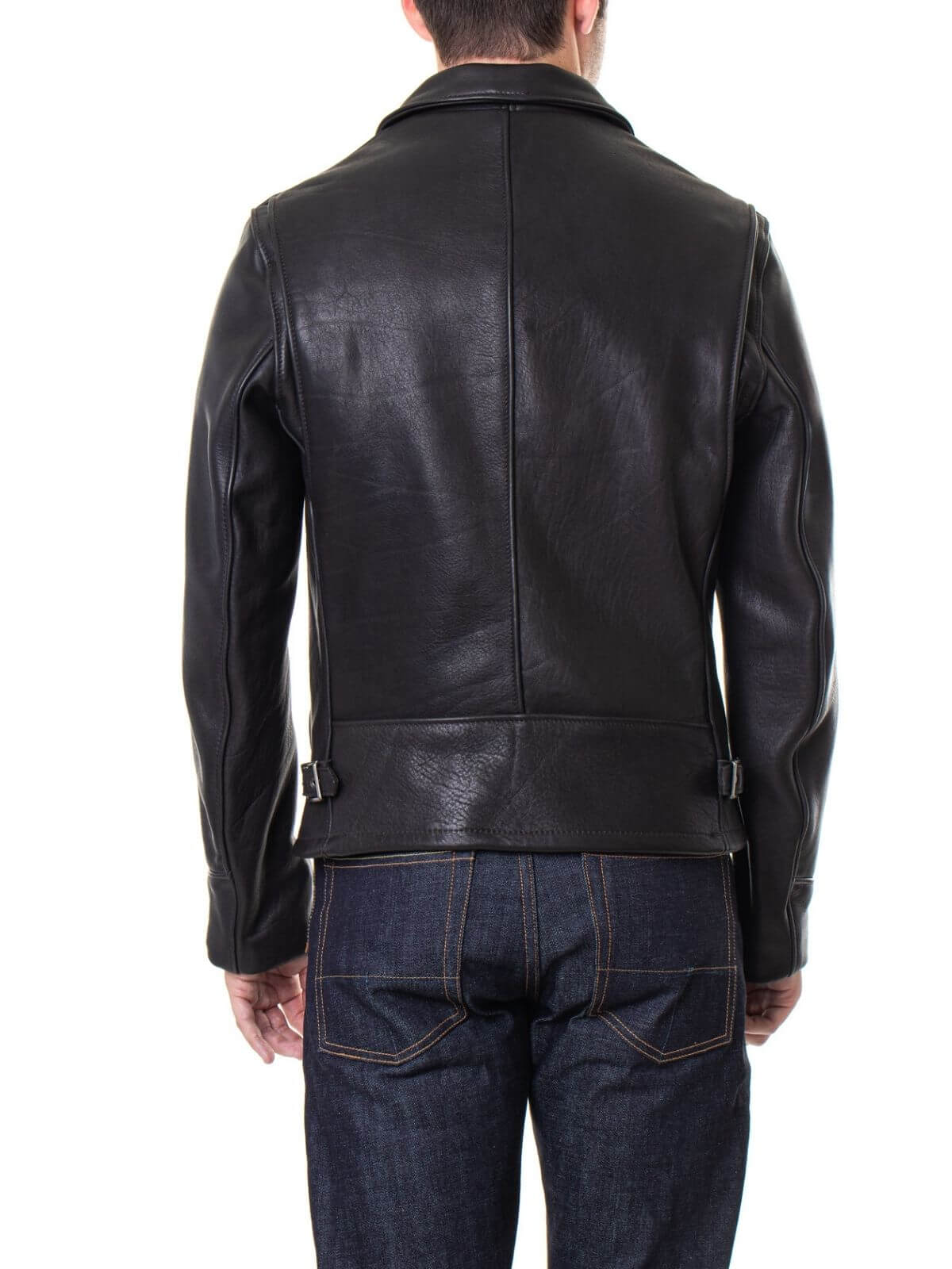 Mens Black Quilted Leather Cafe Racer Jacket